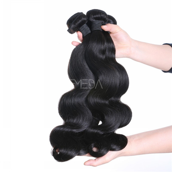 Virgin raw unprocessed human hair, body wave hair bundles  ZJ0083